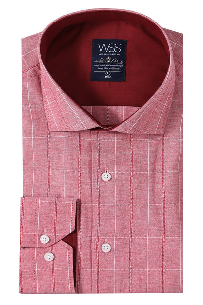 Checked Light Burgundy Men's Shirt |
