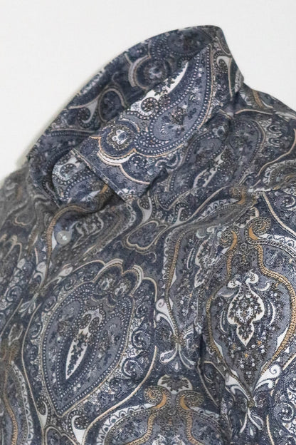 KOALA SYDNEY  Damask Pattern Blue Slim Fit Shirt -