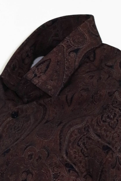 KOALA SYDNEY  Brown Patterned Slim Fit Men's Shirt -