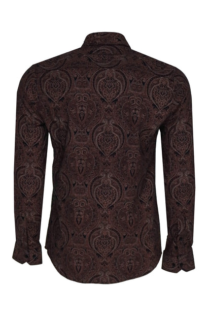 KOALA SYDNEY  Brown Patterned Slim Fit Men's Shirt -
