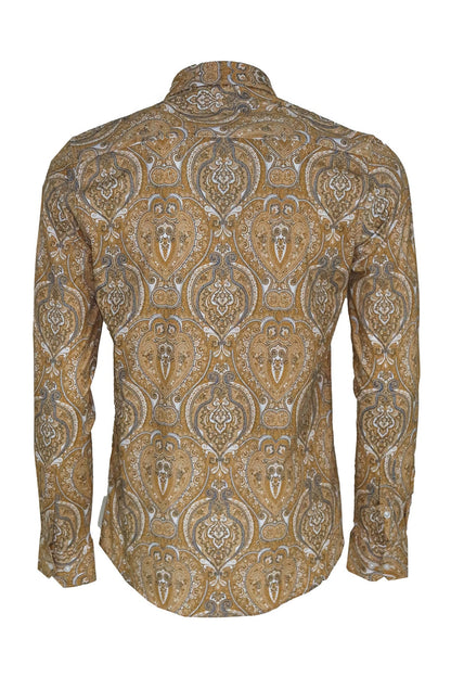 KOALA SYDNEY  Beige Patterned Slim Fit Men's Shirt -