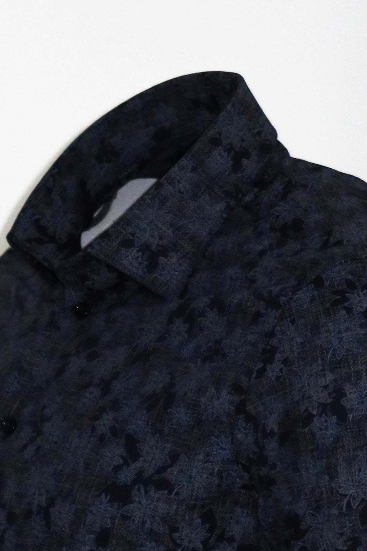 KOALA SYDNEY Bloom Patterned Dark Blue Slim Fir Shirt