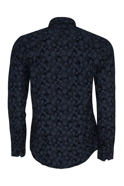 KOALA SYDNEY Bloom Patterned Dark Blue Slim Fir Shirt