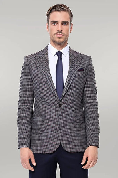 KOALA SYDNEY  Gingham Slim Fit Brown Men Blazer -