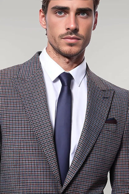 KOALA SYDNEY  Gingham Slim Fit Brown Men Blazer -