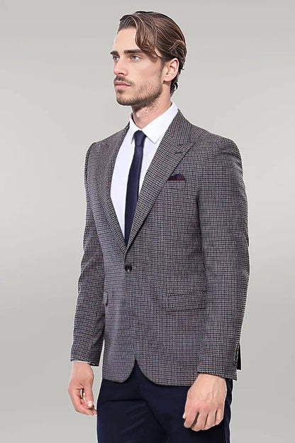 KOALA SYDNEY  Gingham Slim Fit Brown Men Blazer -