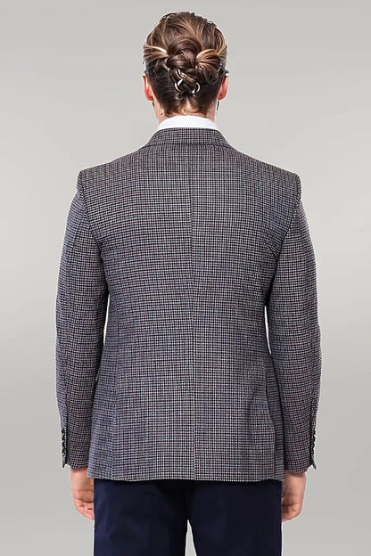 KOALA SYDNEY  Gingham Slim Fit Brown Men Blazer -