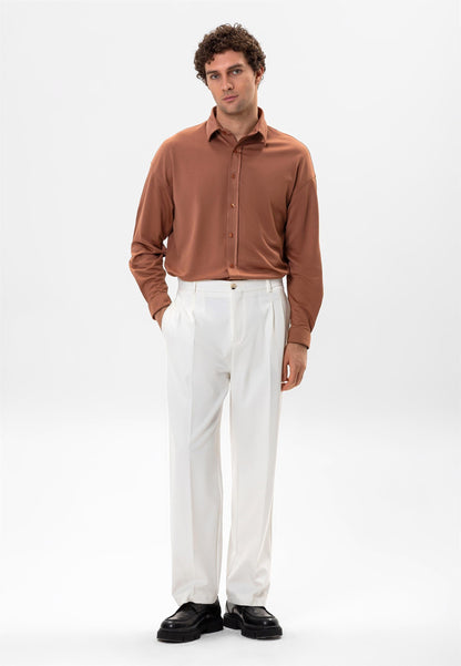 Men's Light Brown Oversize Classic Shirt