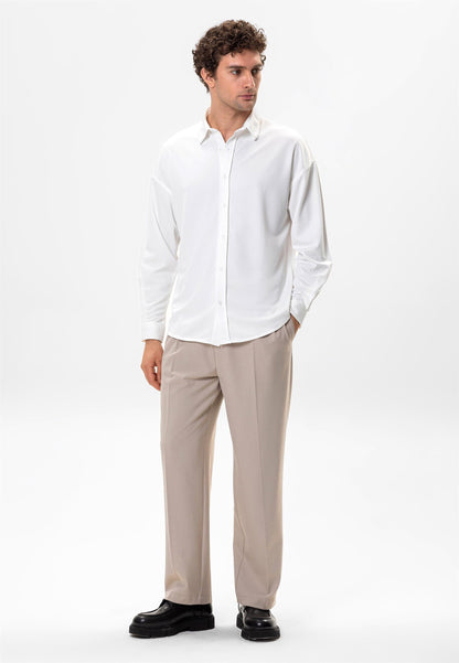 Men's Ecru Oversize Classic Shirt -