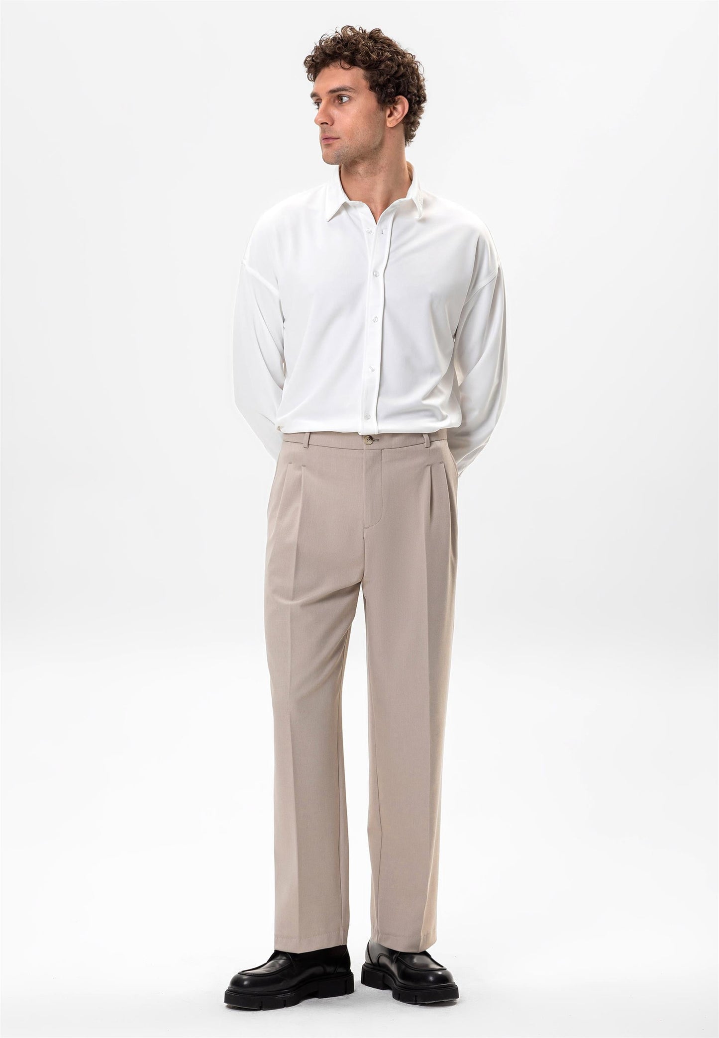 Men's Ecru Oversize Classic Shirt -