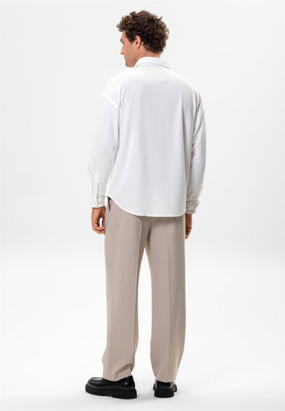 Men's Ecru Oversize Classic Shirt -