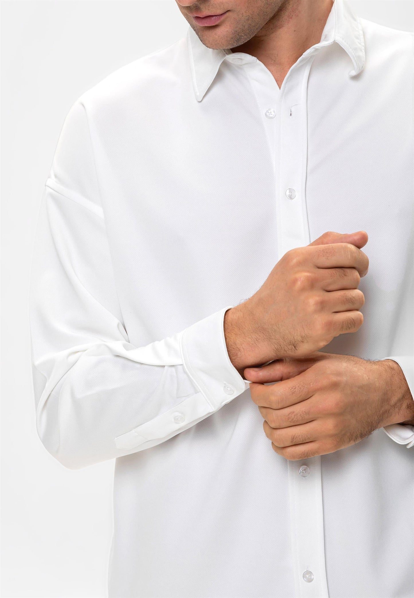 Men's Ecru Oversize Classic Shirt -