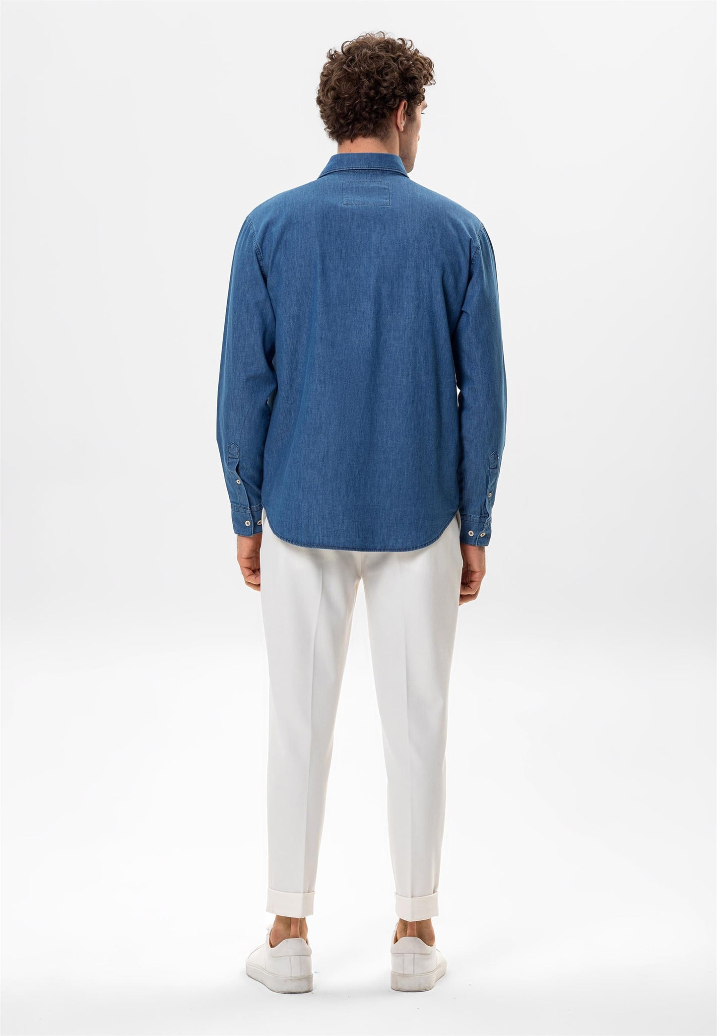 Men's Blue Regular Fit Denim Shirt