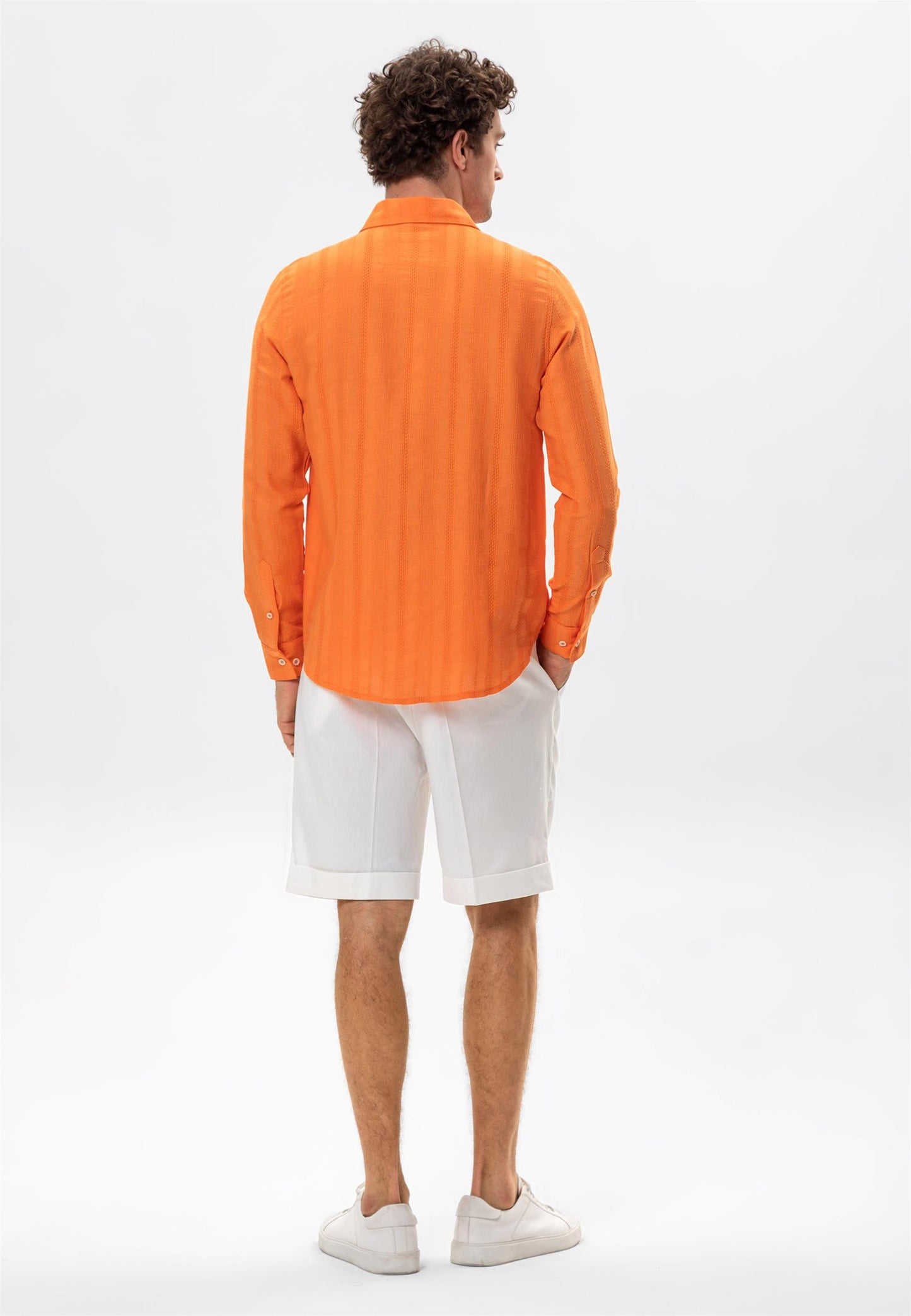 KOALA SYDNEY Men's Orange Knitted Patterned Shirt