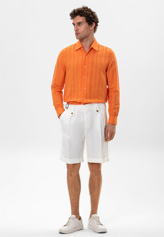 KOALA SYDNEY Men's Orange Knitted Patterned Shirt