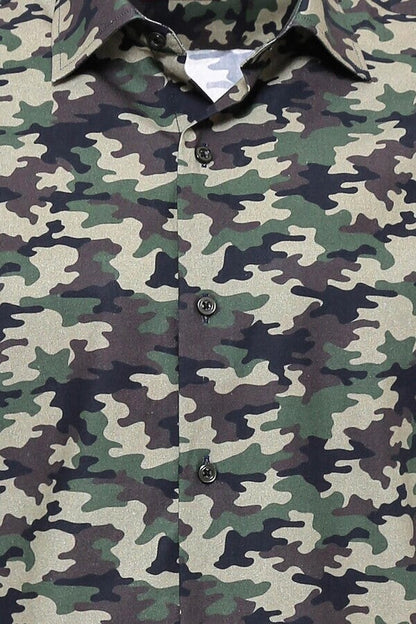 Green Camouflage Pattern Shirt