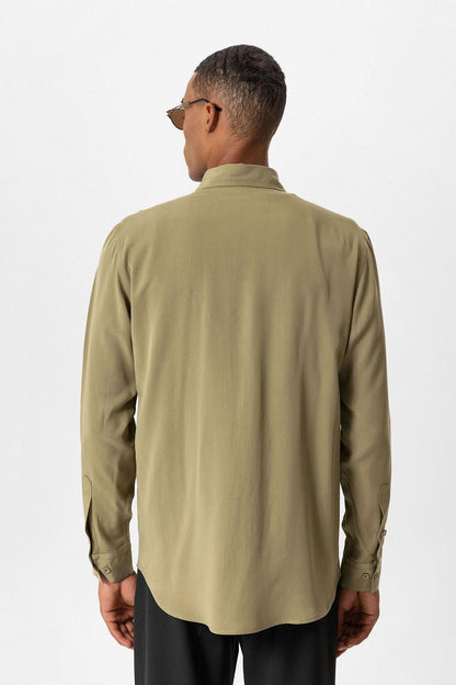Khaki Technical Tencel Fabric Men's Shirt