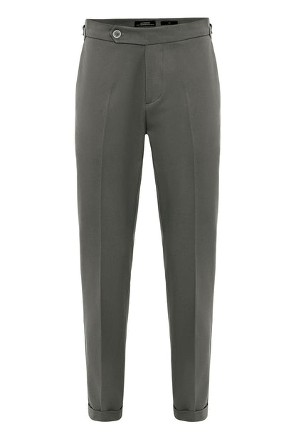 Men's Khaki High-Waist Regular Fit Pants