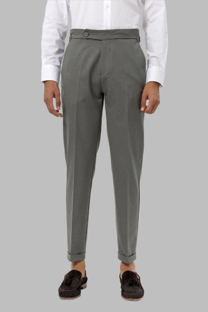 Men's Khaki High-Waist Regular Fit Pants
