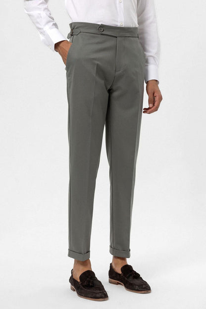 Men's Khaki High-Waist Regular Fit Pants