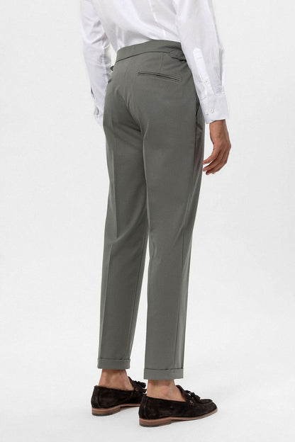 Men's Khaki High-Waist Regular Fit Pants