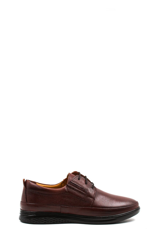 Burgundy Leather Casual Lace-Ups-