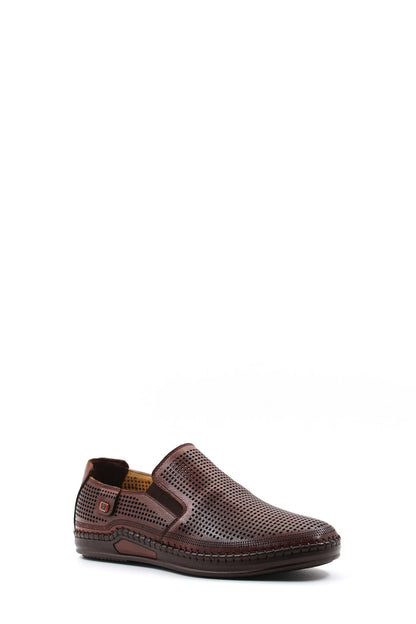 KOALA SYDNEY  Brown Perforated Leather Loafers Wessi