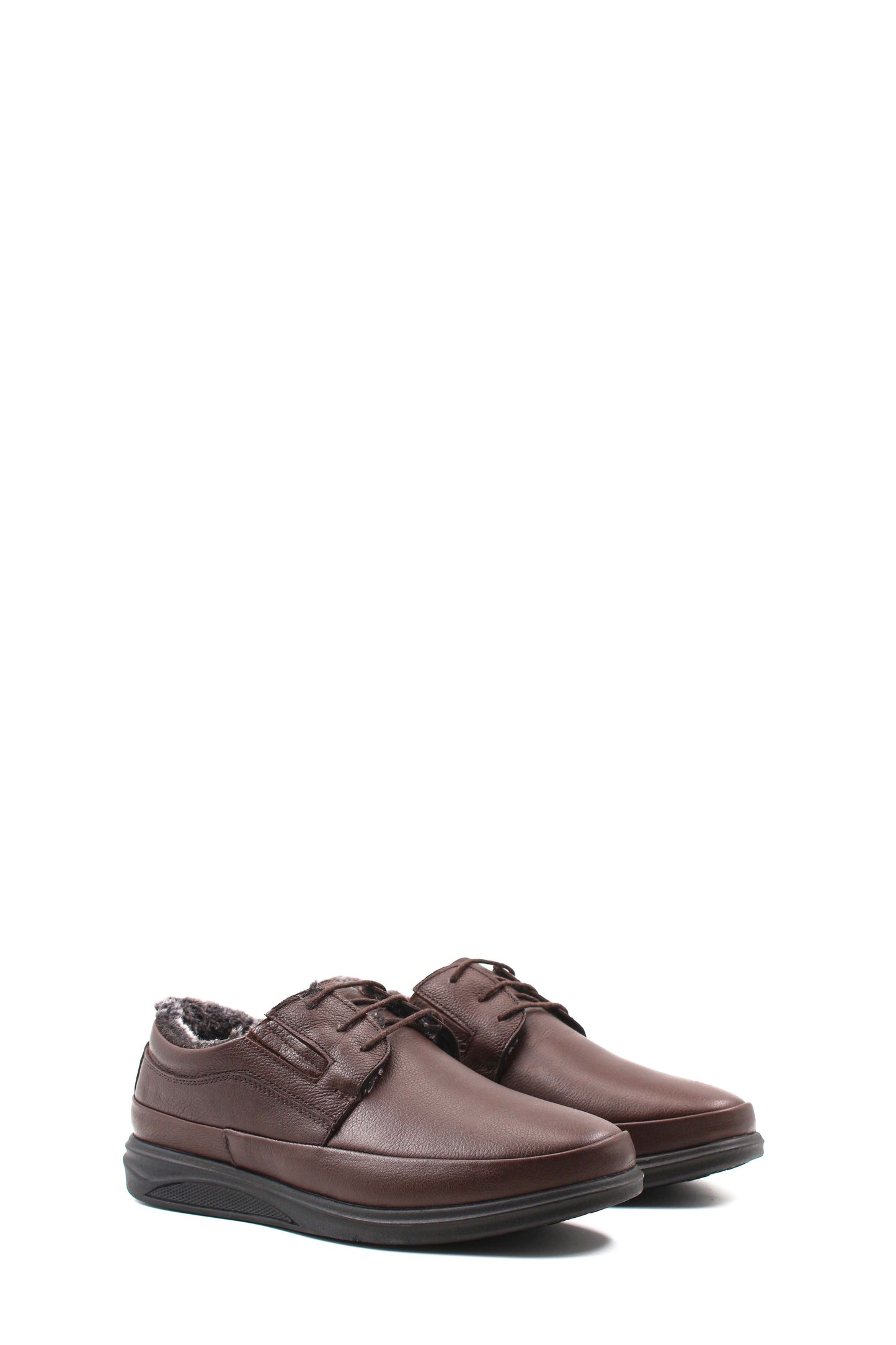KOALA SYDNEY Men's Brown Leather Fleece-Lined Casual Shoes
