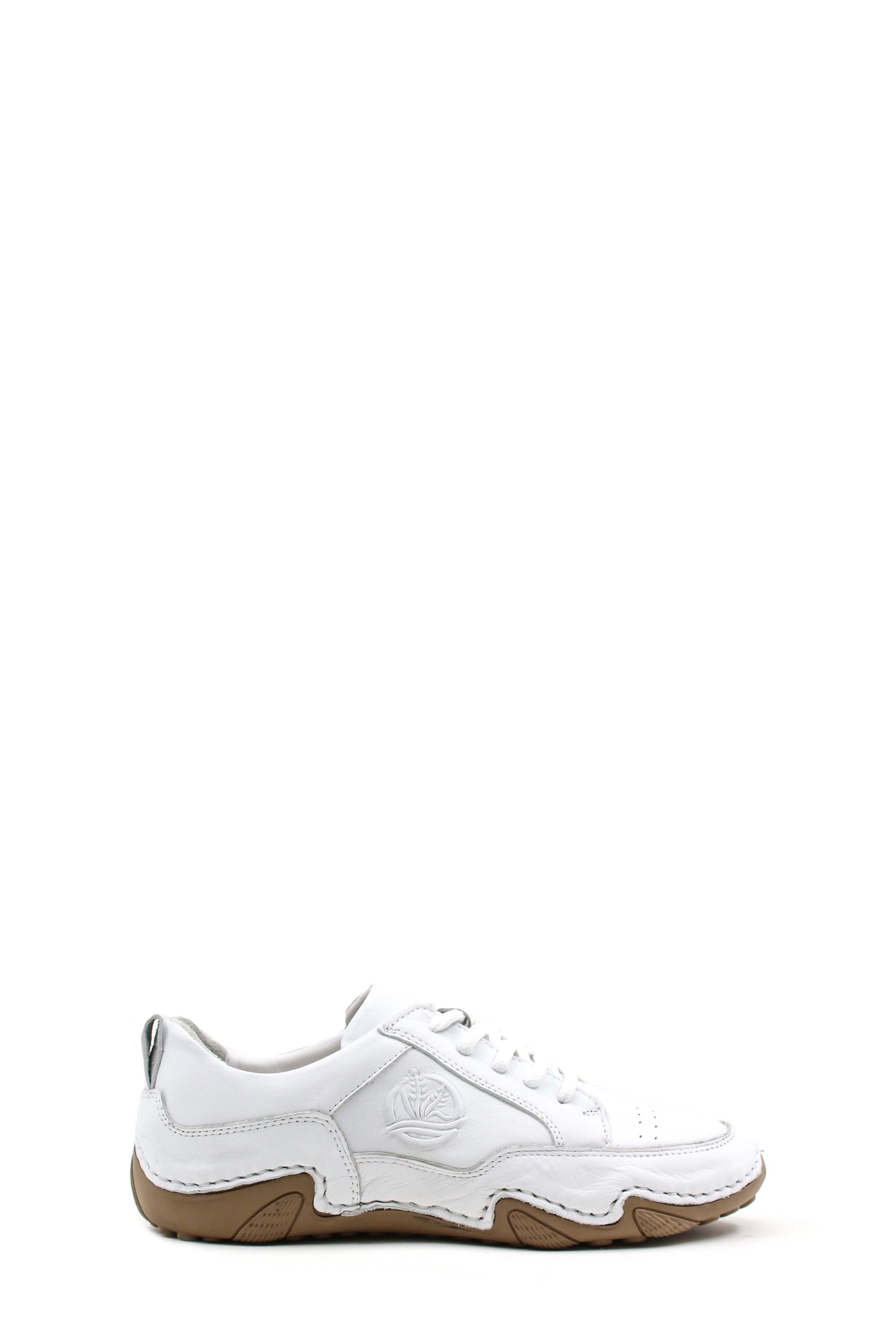 KOALA SYDNEY Men's White Leather Lace-Up Casual Sneakers with Embossed Design