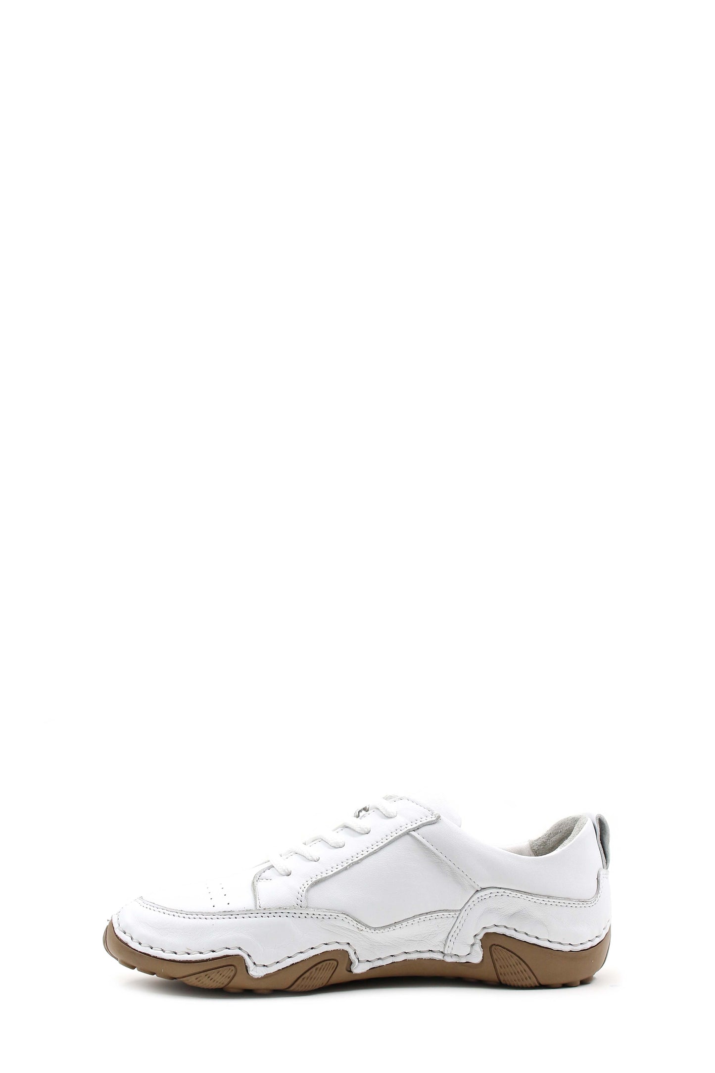 KOALA SYDNEY Men's White Leather Lace-Up Casual Sneakers with Embossed Design