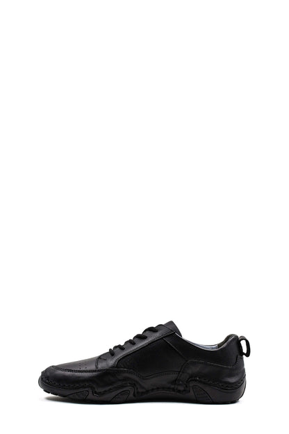 KOALA SYDNEY Men's Black Leather Casual Shoes with Embossed Detail