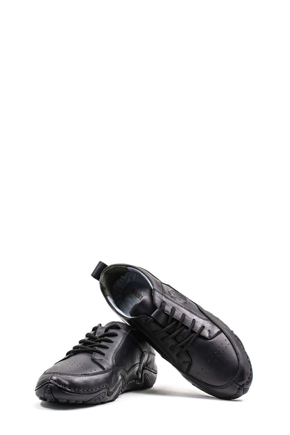 KOALA SYDNEY Men's Black Leather Casual Shoes with Embossed Detail