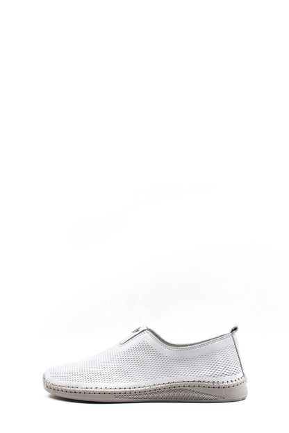 KOALA SYDNEY Men's White Mesh Slip-On Casual Shoes with Stitch Detailing