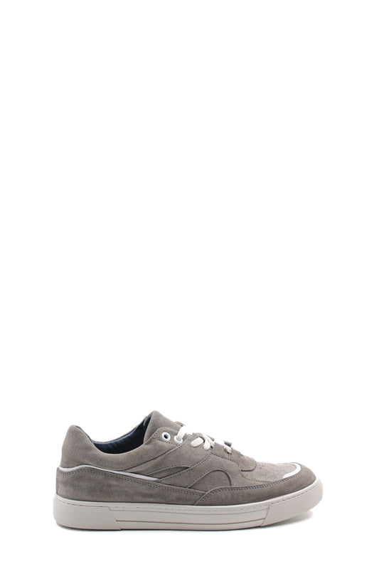 KOALA SYDNEY Men's Grey Suede Casual Sneakers with White Laces