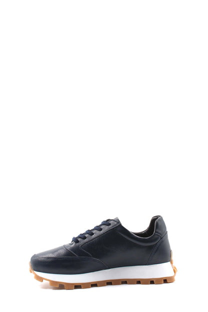 Navy Leather Retro Sneakers Wessi