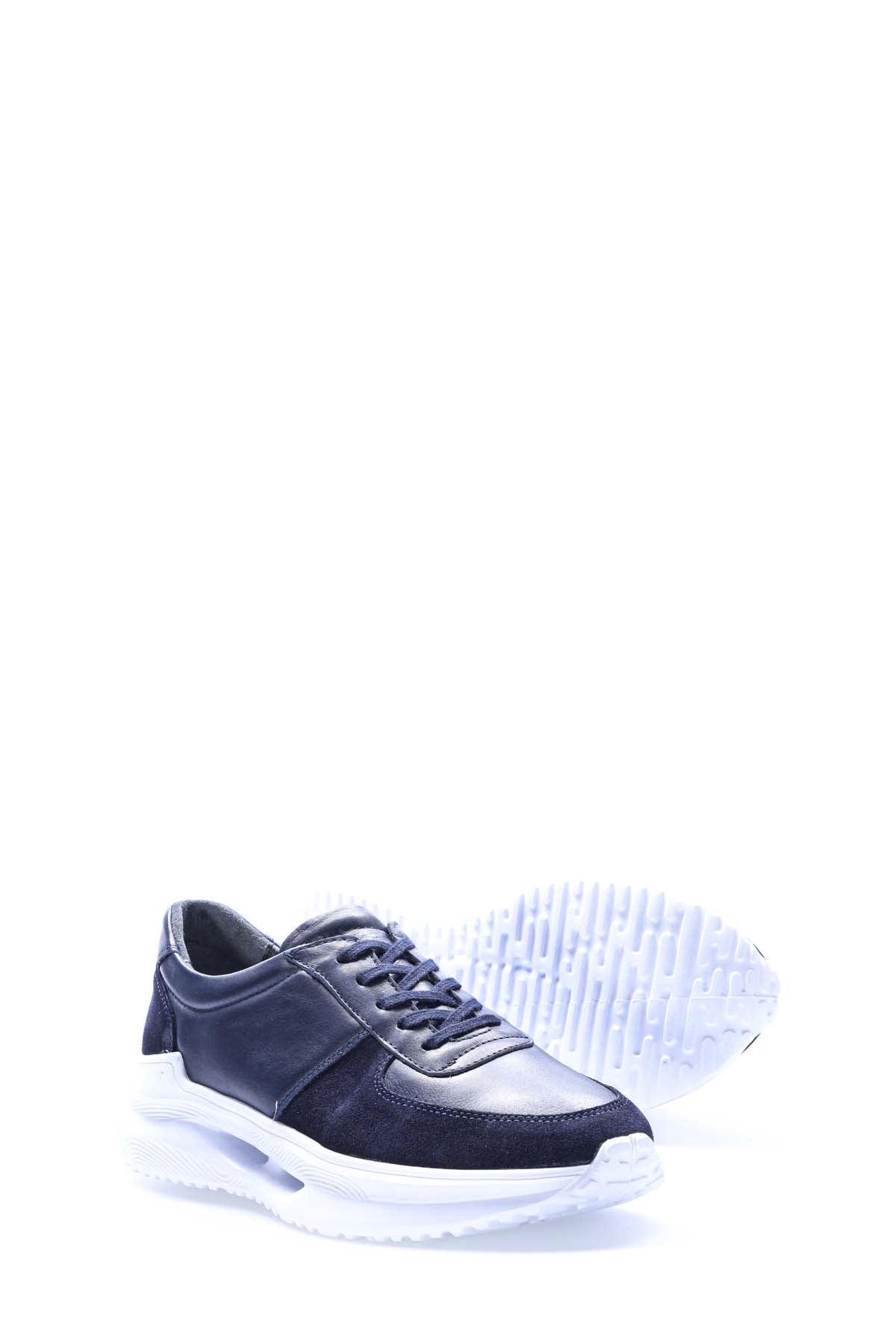 Hakiki Deri Erkek Casual Ayakkabı 154MA708-280 Lacivert