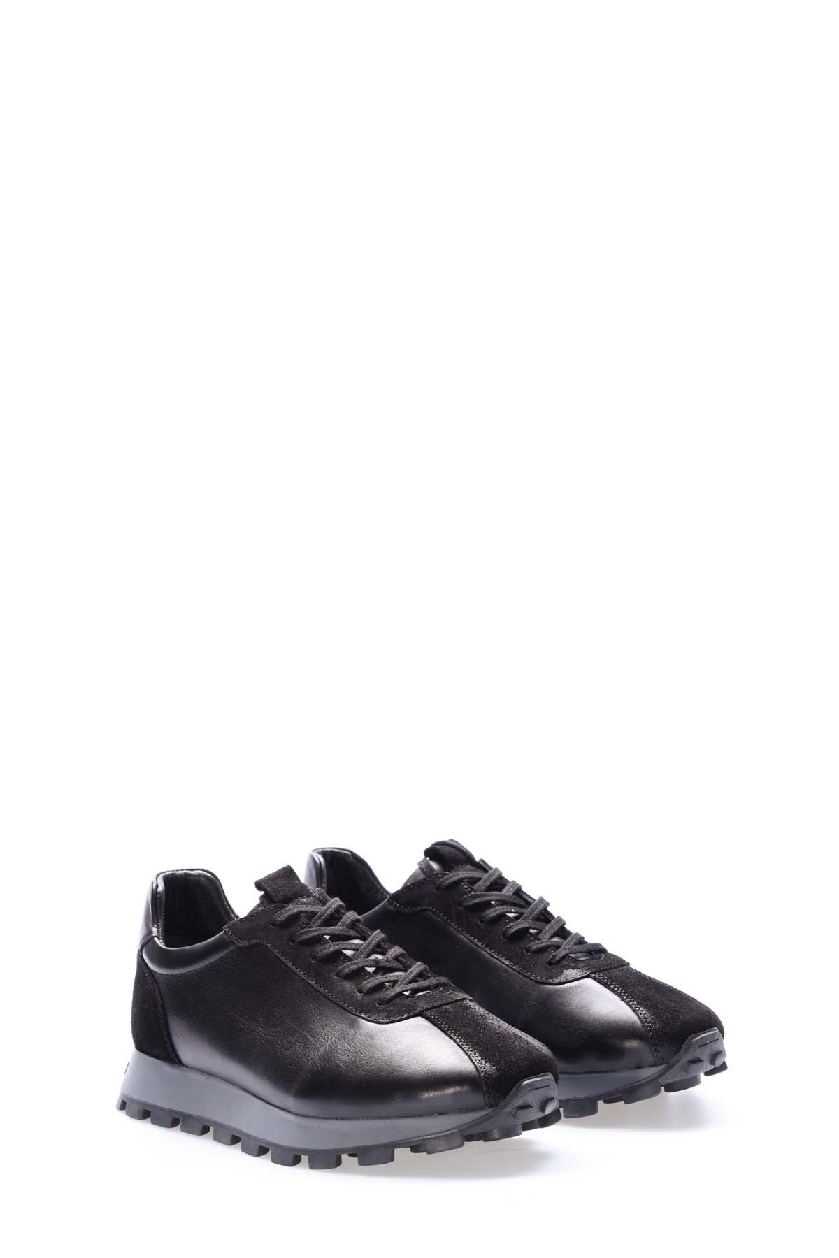 Hakiki Deri Erkek Casual Ayakkabı 154MA9000 Siyah