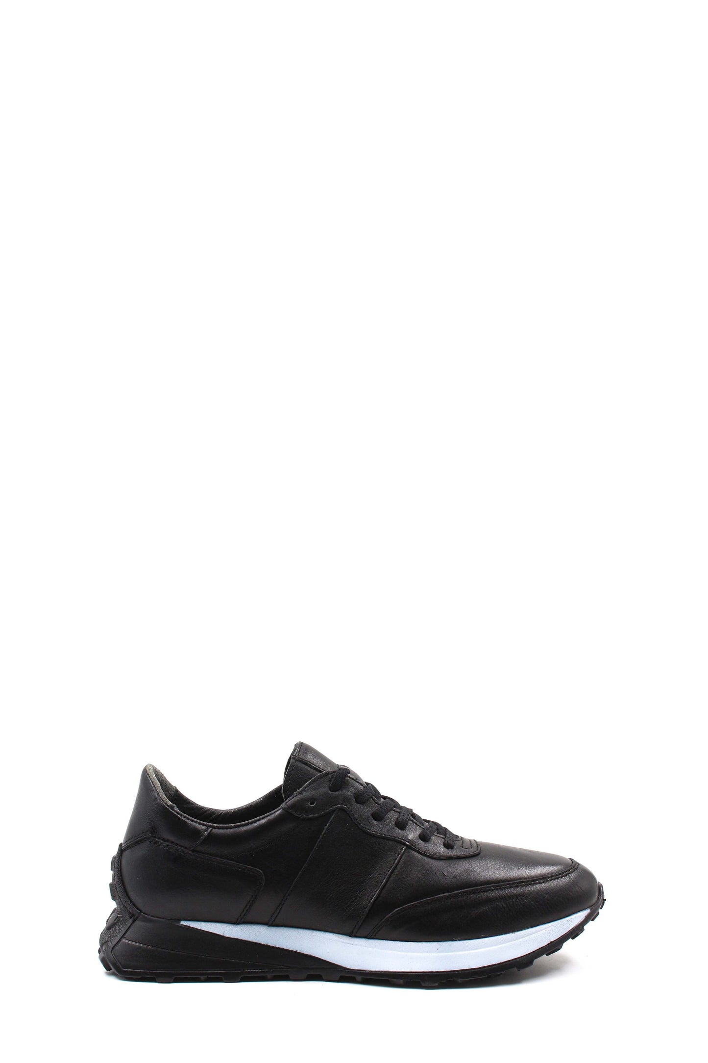 KOALA SYDNEY  Men's Black Leather Sneakers with Cushioned Sole -