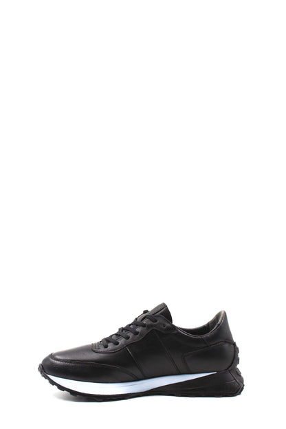 KOALA SYDNEY  Men's Black Leather Sneakers with Cushioned Sole -