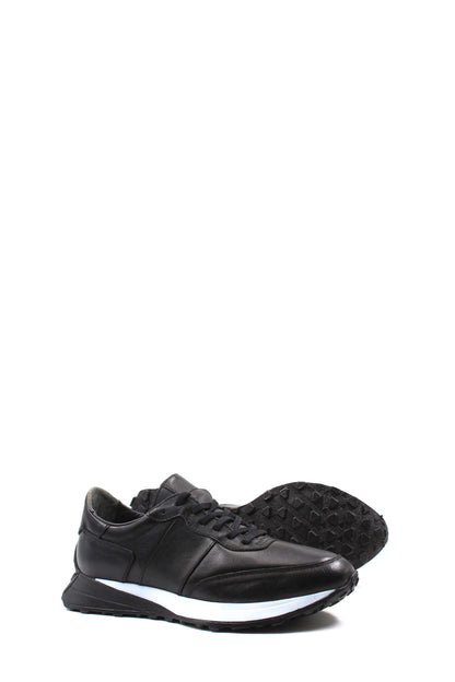 KOALA SYDNEY  Men's Black Leather Sneakers with Cushioned Sole -