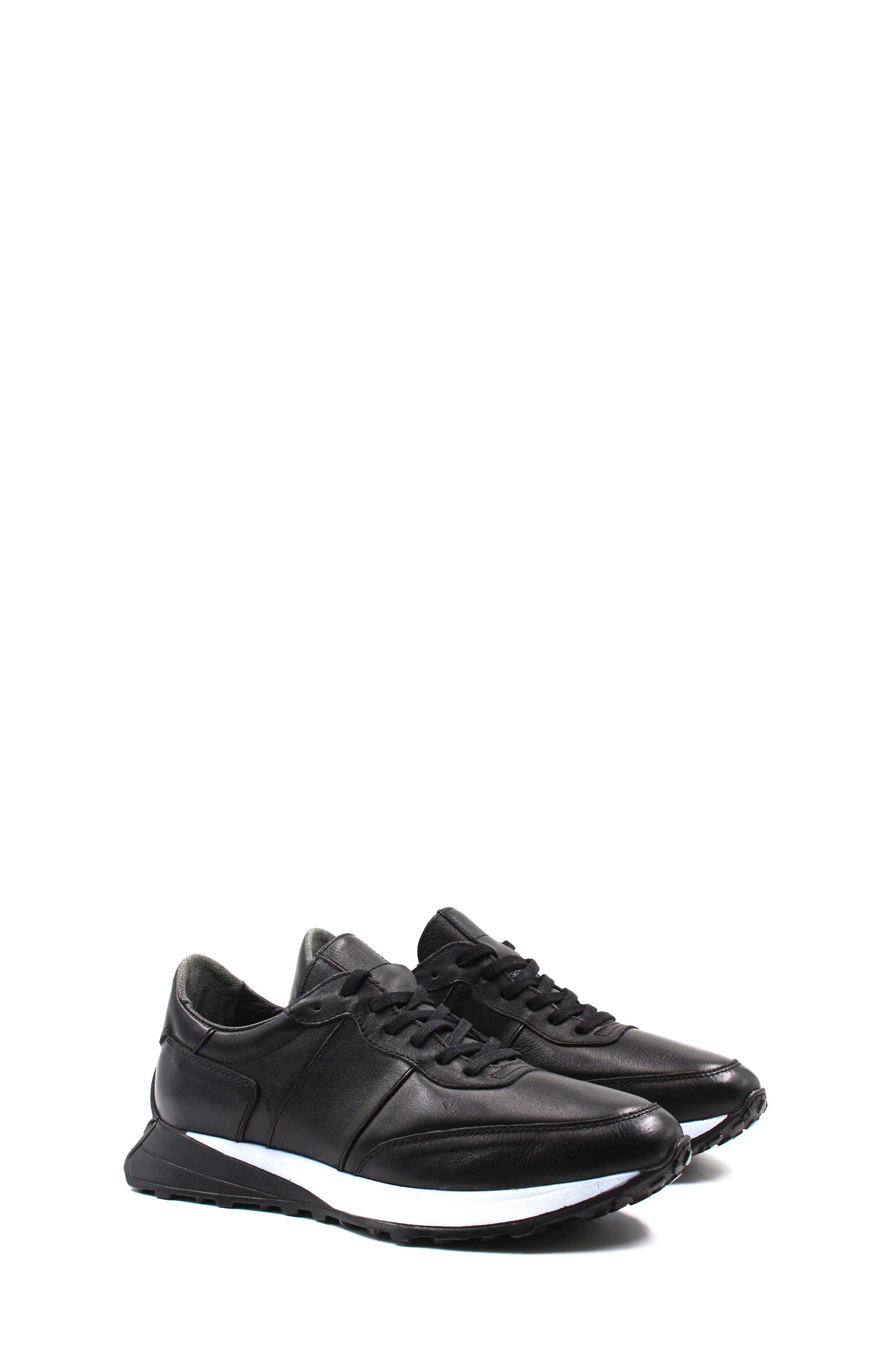 KOALA SYDNEY  Men's Black Leather Sneakers with Cushioned Sole -