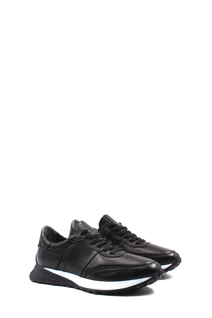 KOALA SYDNEY  Men's Black Leather Sneakers with Cushioned Sole -