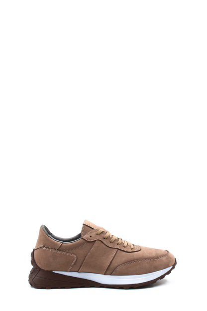 KOALA SYDNEY  Men's Beige Suede Lace-Up Sneakers with Cushioned Sole -