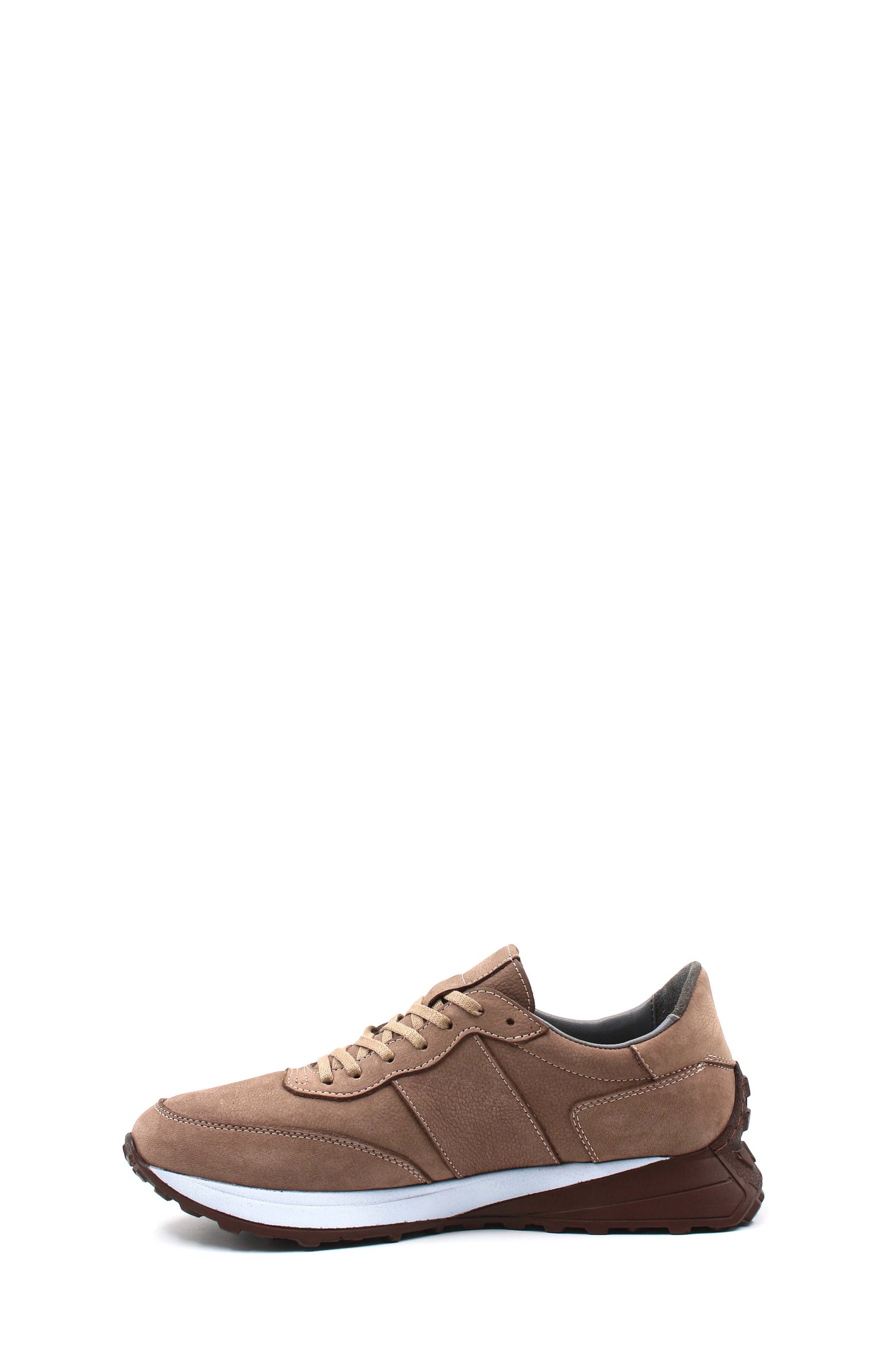 KOALA SYDNEY Men's Beige Suede Lace-Up Sneakers with Cushioned Sole