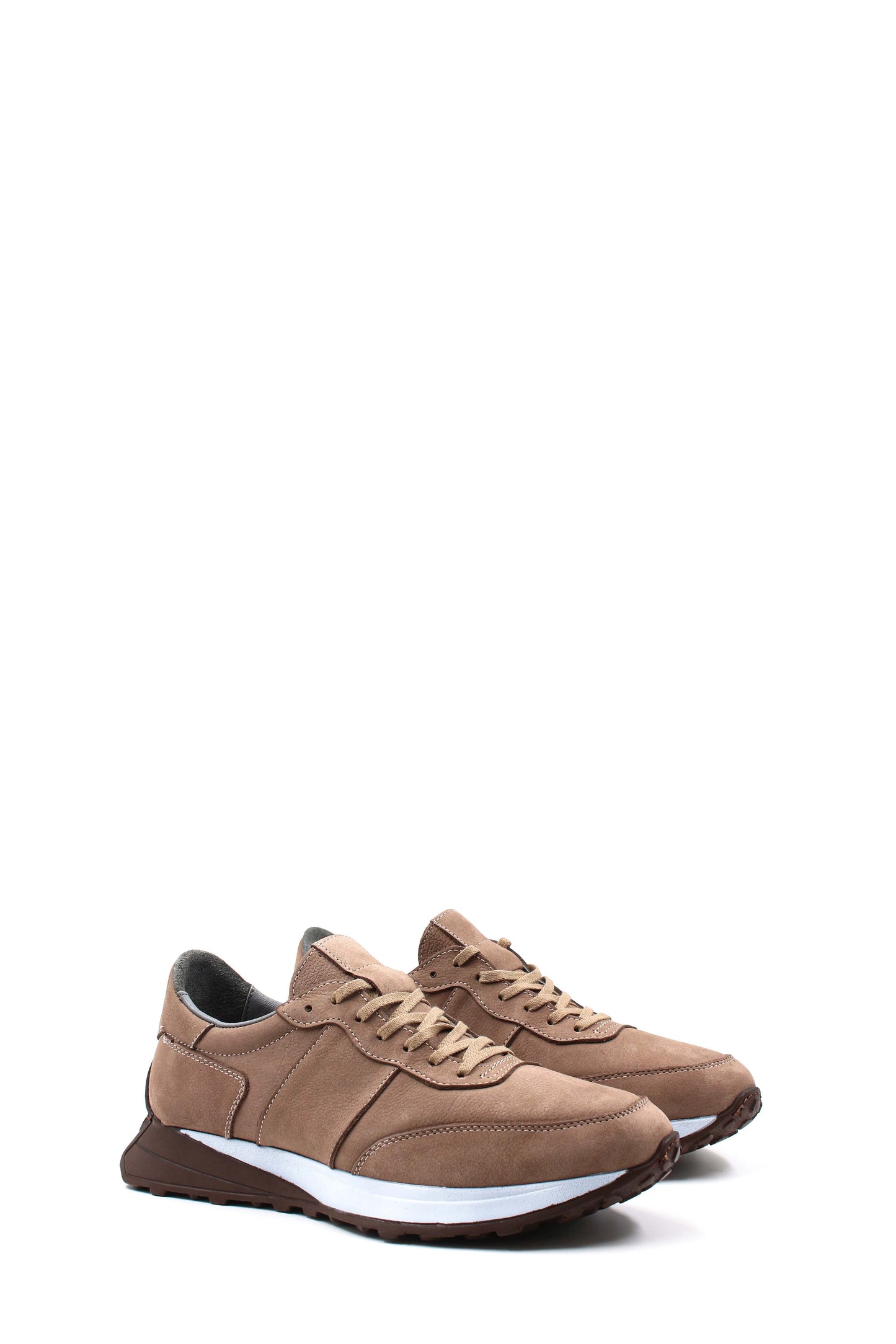 KOALA SYDNEY  Men's Beige Suede Lace-Up Sneakers with Cushioned Sole -