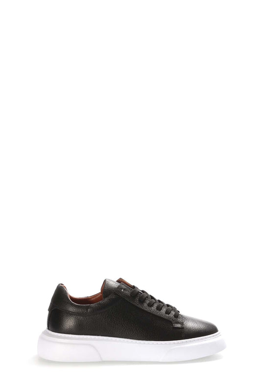 Hakiki Deri Erkek Casual Ayakkabı 401MA777 Siyah Beyaz