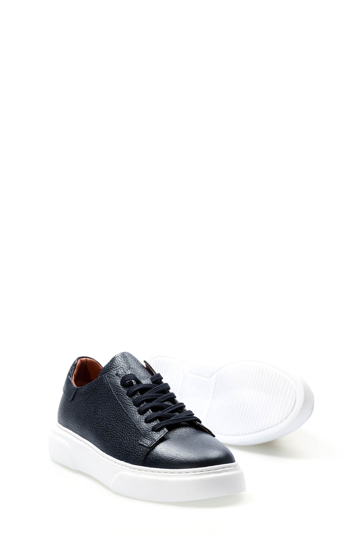 Hakiki Deri Erkek Casual Ayakkabı 401MA777 Lacivert Beyaz