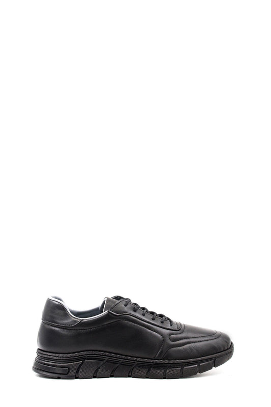 KOALA SYDNEY  Men's All-Black Leather Sneakers with Textured Sole