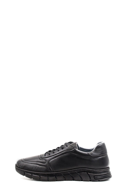 KOALA SYDNEY  Men's All-Black Leather Sneakers with Textured Sole