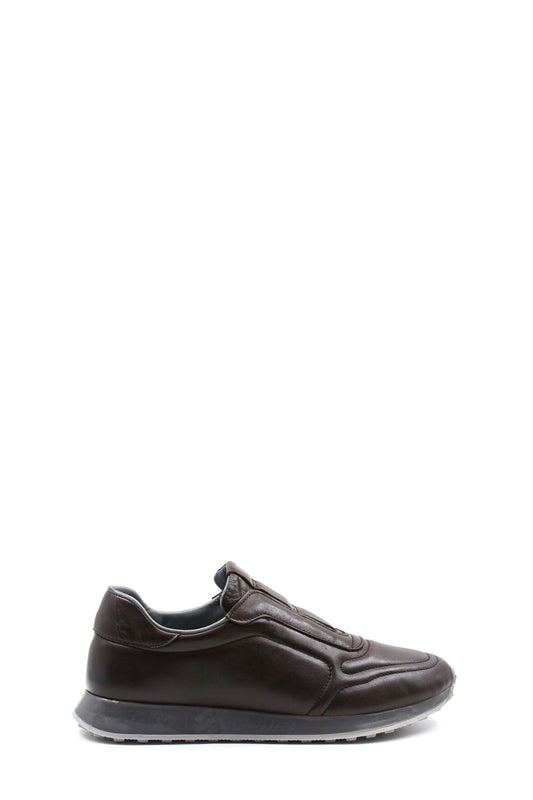 KOALA SYDNEY  Men's Brown Leather Slip-On Sneakers-Wessi
